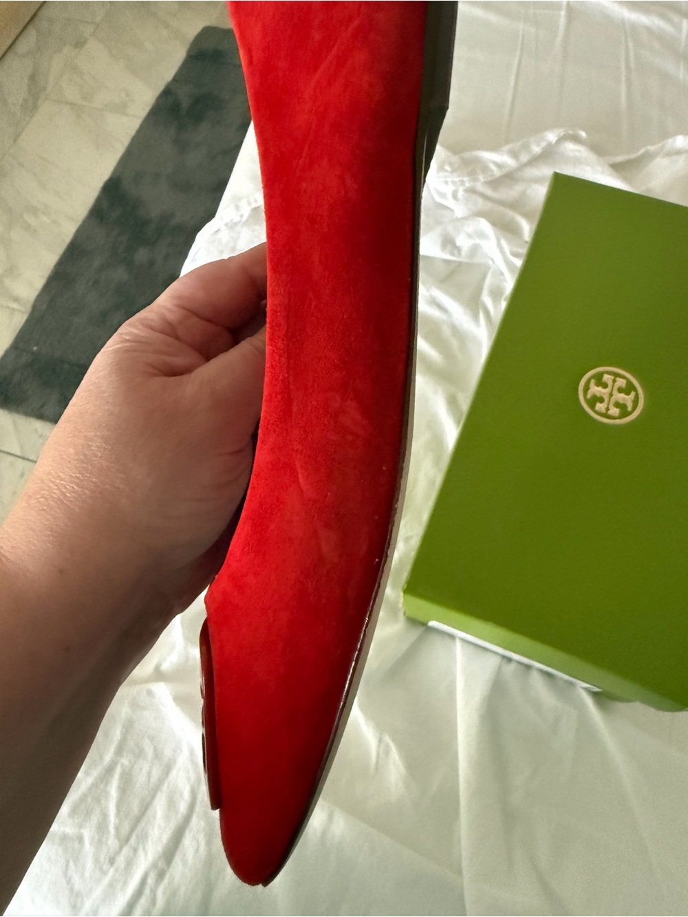 Tory Burch Georgia Ballet Red Flats - Picture 5 of 10